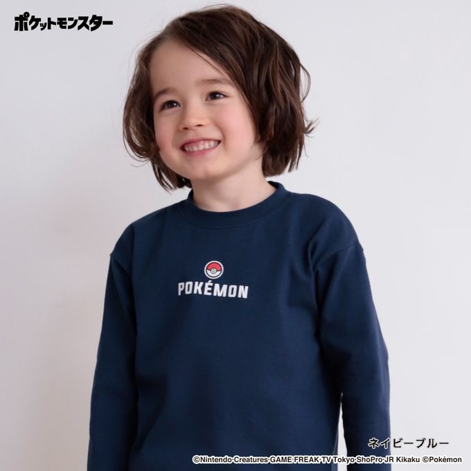 日本 BRANSHES - 超帥寶可夢前後印花長袖上衣-路卡利歐-海軍藍