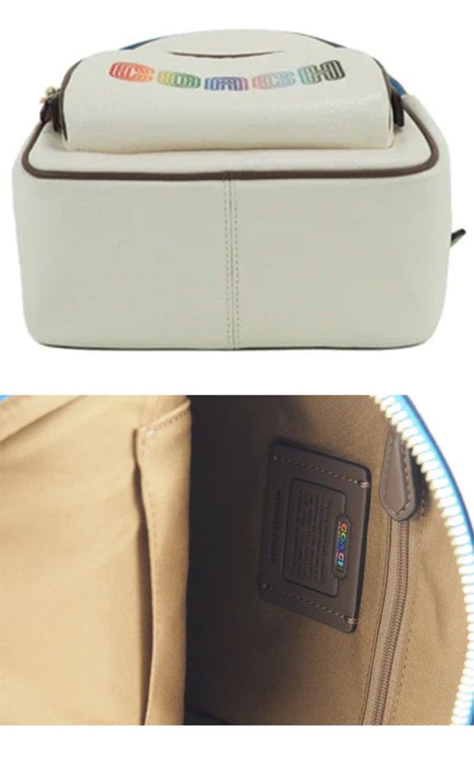 COACH - 拉鍊皮革後背 (彩虹)