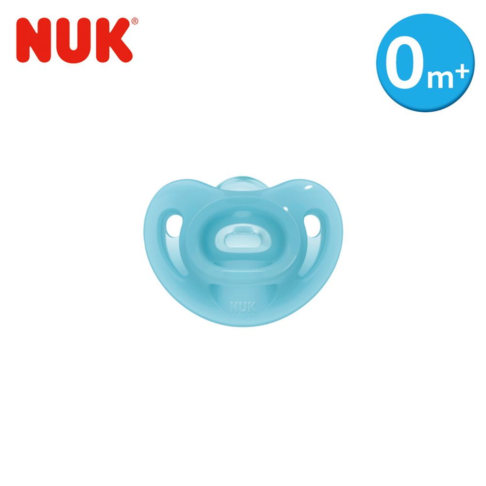 德國 NUK - SENSITIVE全矽膠安撫奶嘴-1號初生型0m+-藍