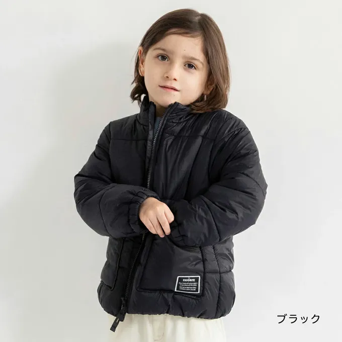 日本 BRANSHES - 簡約素色蓬鬆溫暖鋪棉外套(可機洗)-橘