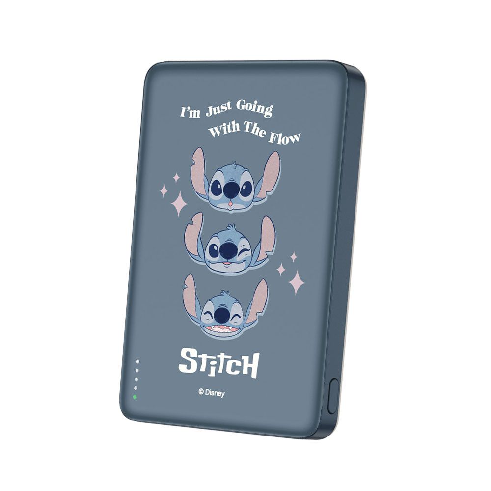 ✂附wh貼紙 迪士尼 20W PD超薄磁吸無線快充行動電源 10000mAh-三頭史迪奇