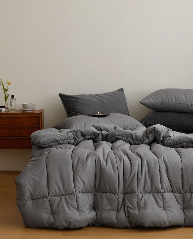 韓國 Maatila - 可水洗超細纖維桃皮感棉被(冬被)-黑豆豆漿