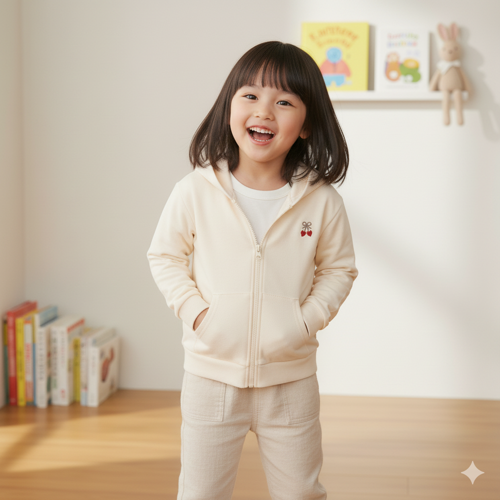 連帽外套-速乾-象牙白色