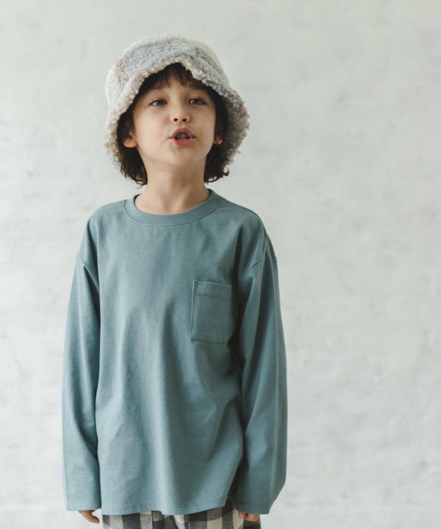 日本 PAIRMANON - 柔棉100% 圓領薄長袖上衣-刺繡美式漢堡-軍綠