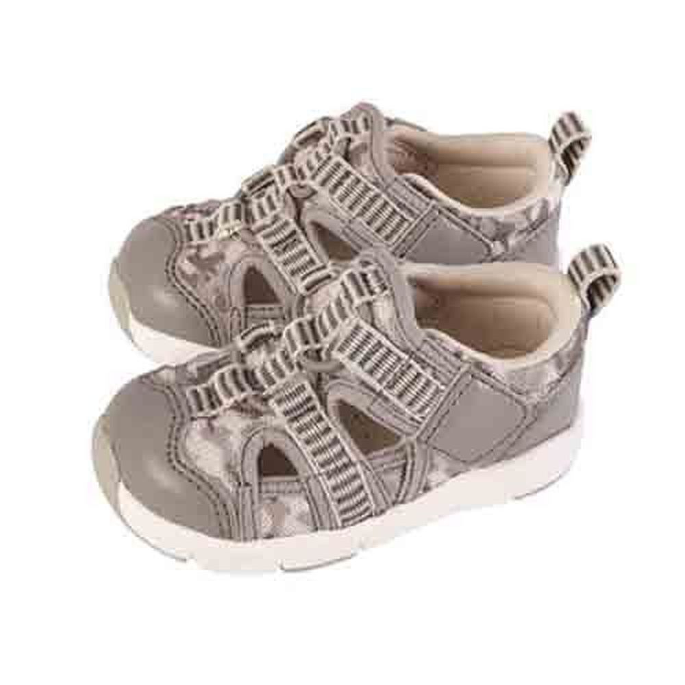 日本 Combi - 幼兒機能水涼鞋-活力迷彩-亮岩灰