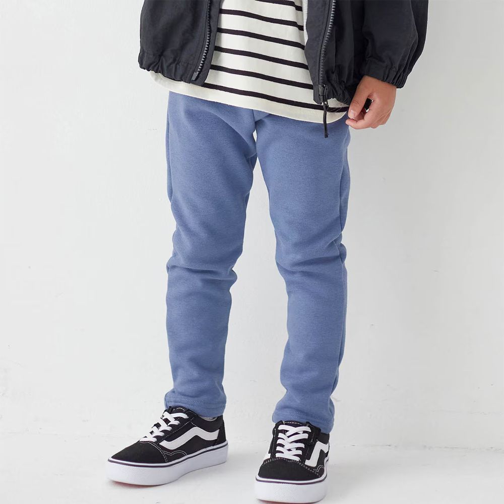 [包色推薦]毛絨內裏彈性長褲-灰藍