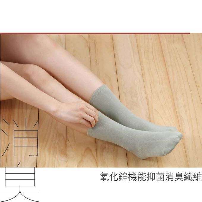 貝柔 Peilou - 貝柔抑菌消臭3/4長襪3入組-(柴犬/富士山/招財貓)-顏色隨機 (22-26cm)