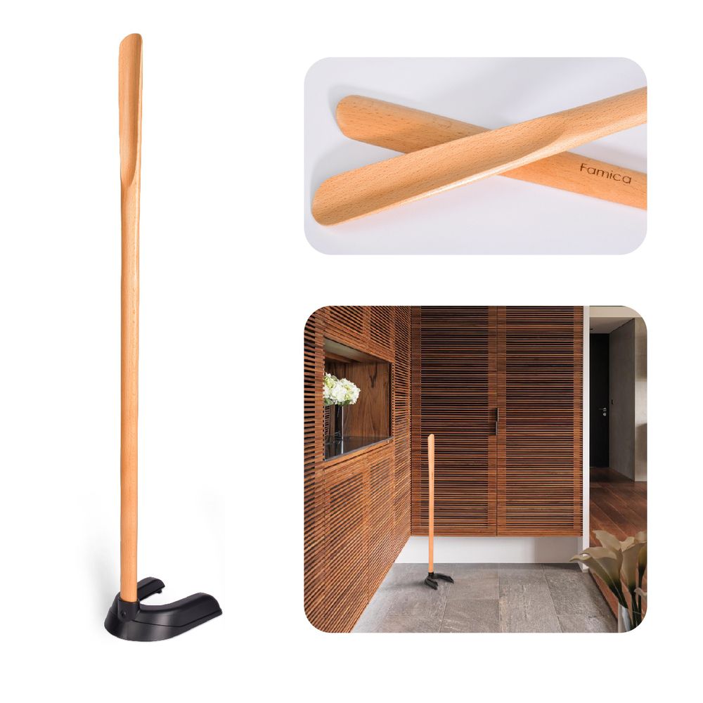 FAMICA - 鞋趣-免彎腰穿脫鞋把-木質-AAA022-001-黑