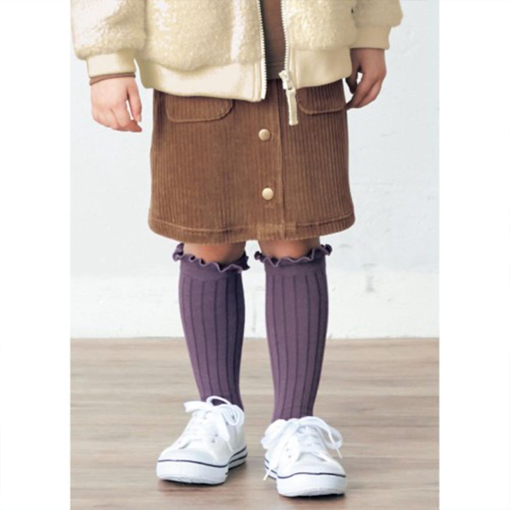 日本千趣會 - GITA 質感燈芯絨排釦雙口袋短裙-咖