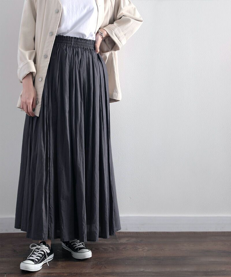 日本 Classical Elf - 100%棉 超修身垂墜感長裙-檸檬黃