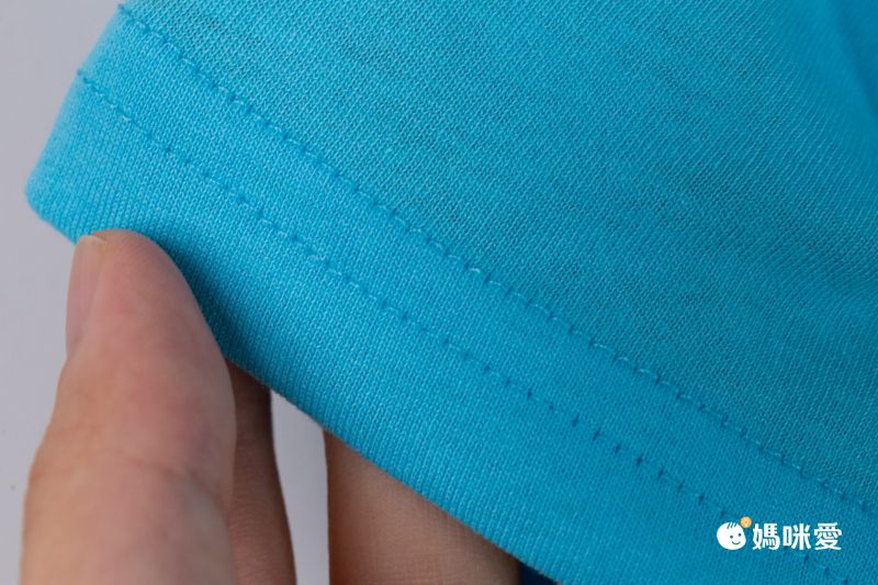 日本西松屋 - 華夫格異素材絲帶長袖上衣-白x藍紫