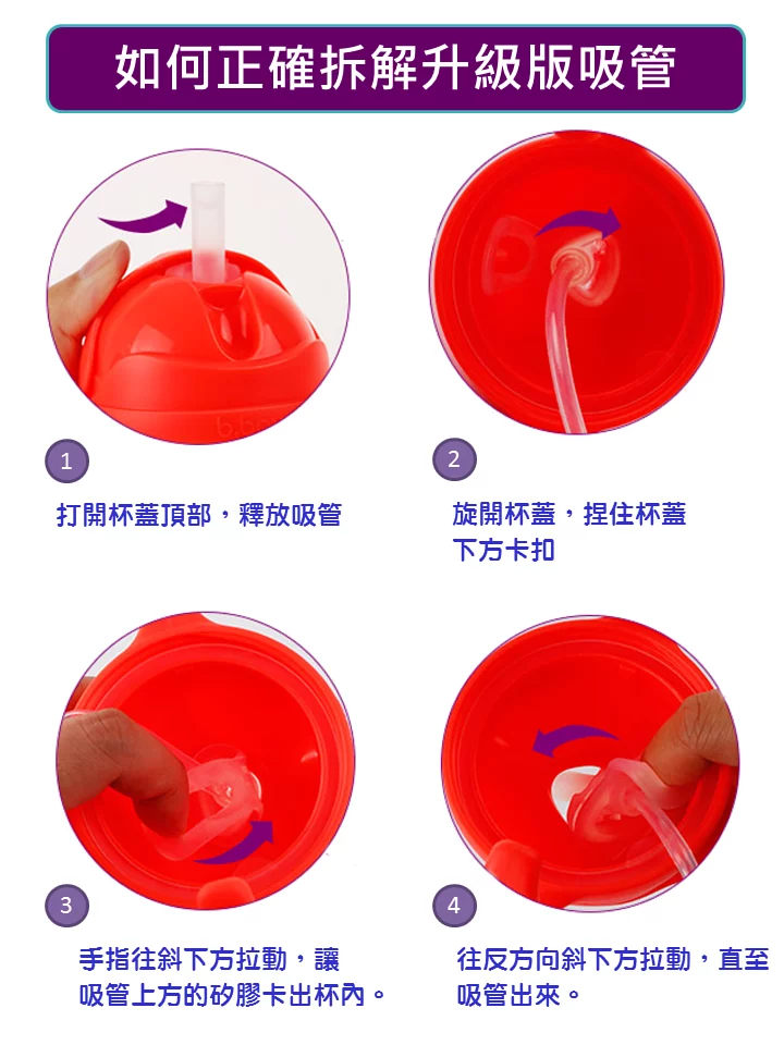 澳洲 b.box - 迪士尼升級版水杯替換吸管2入+清潔刷-巴斯款