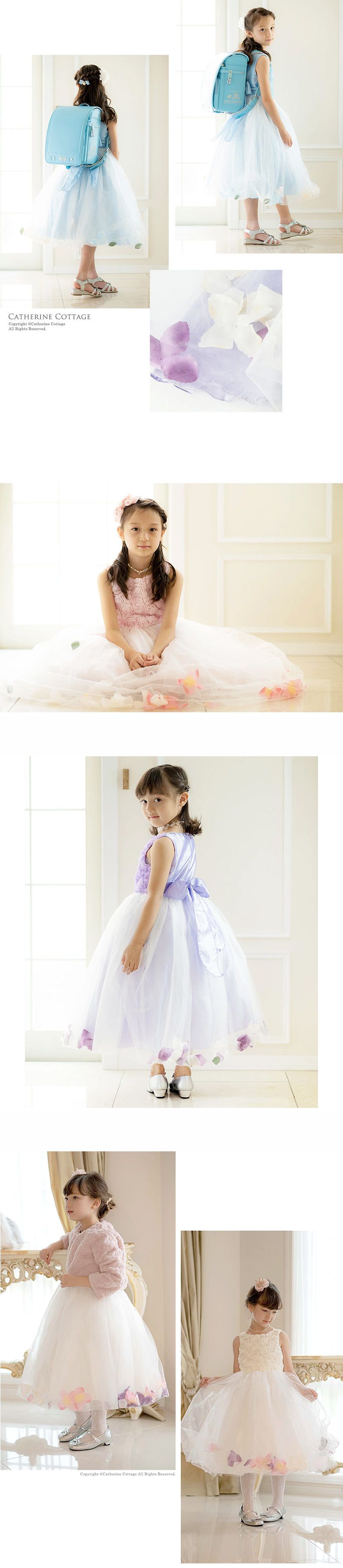 日本 Catherine Cottage - 玫瑰花瓣仙氣薄紗洋裝/小禮服-象牙白