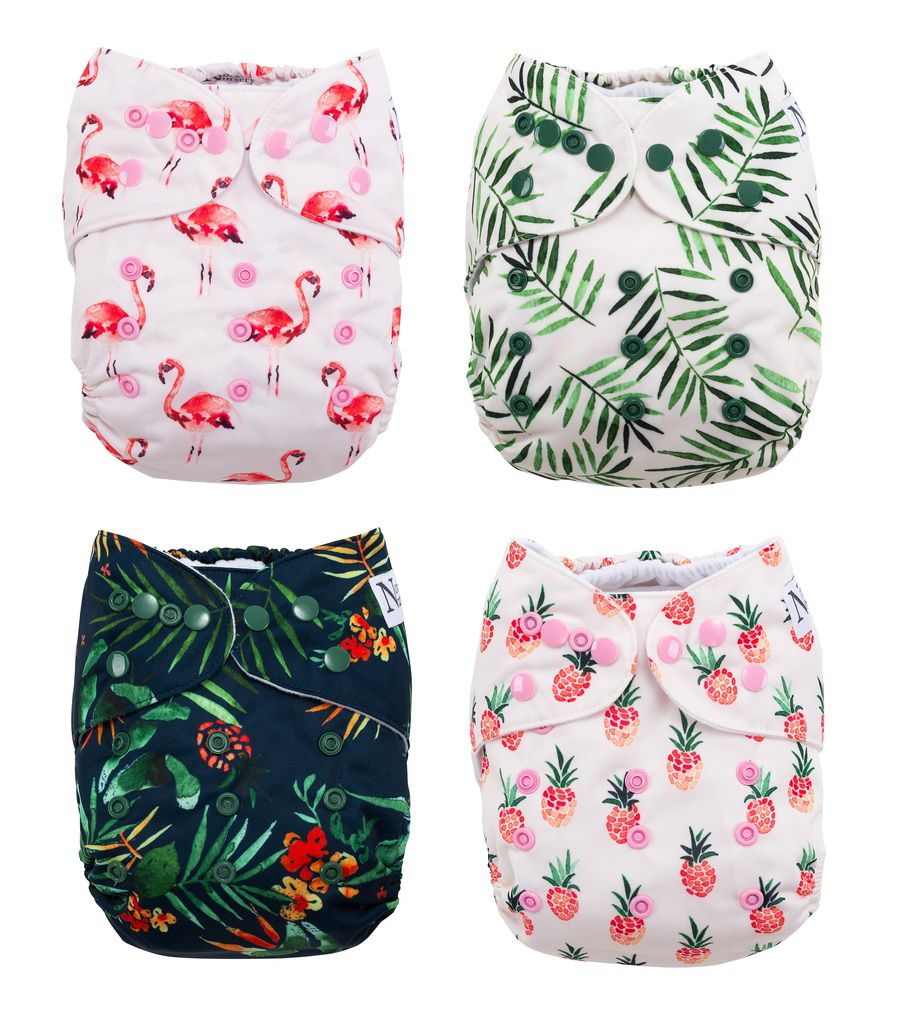 Nora's Nursery - 成長型口袋式布尿布-4件組 附尿墊-好萊塢酒店 (4.5~16公斤)