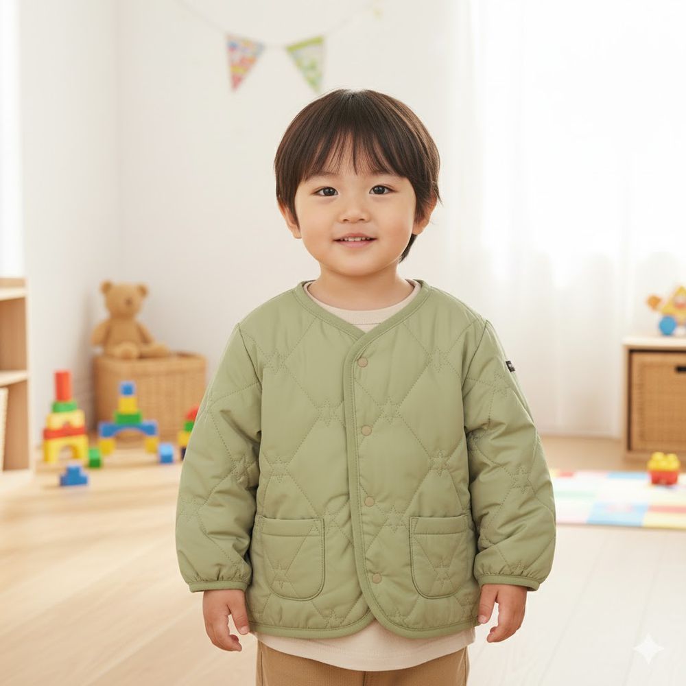 鋪棉夾克 超細纖維-軍綠色