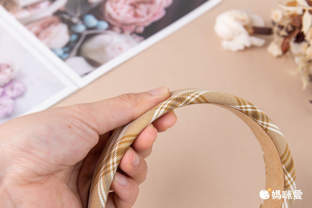 氣質復古秋冬色系髮箍-麂皮海綿-奶咖啡色