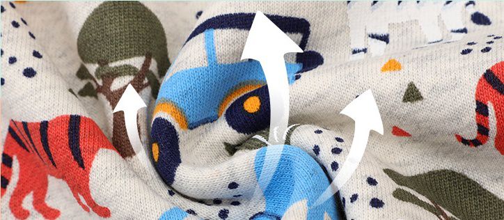 Jumping meters - 圓領棉質長袖上衣/大學T-熱帶動物森林-灰色