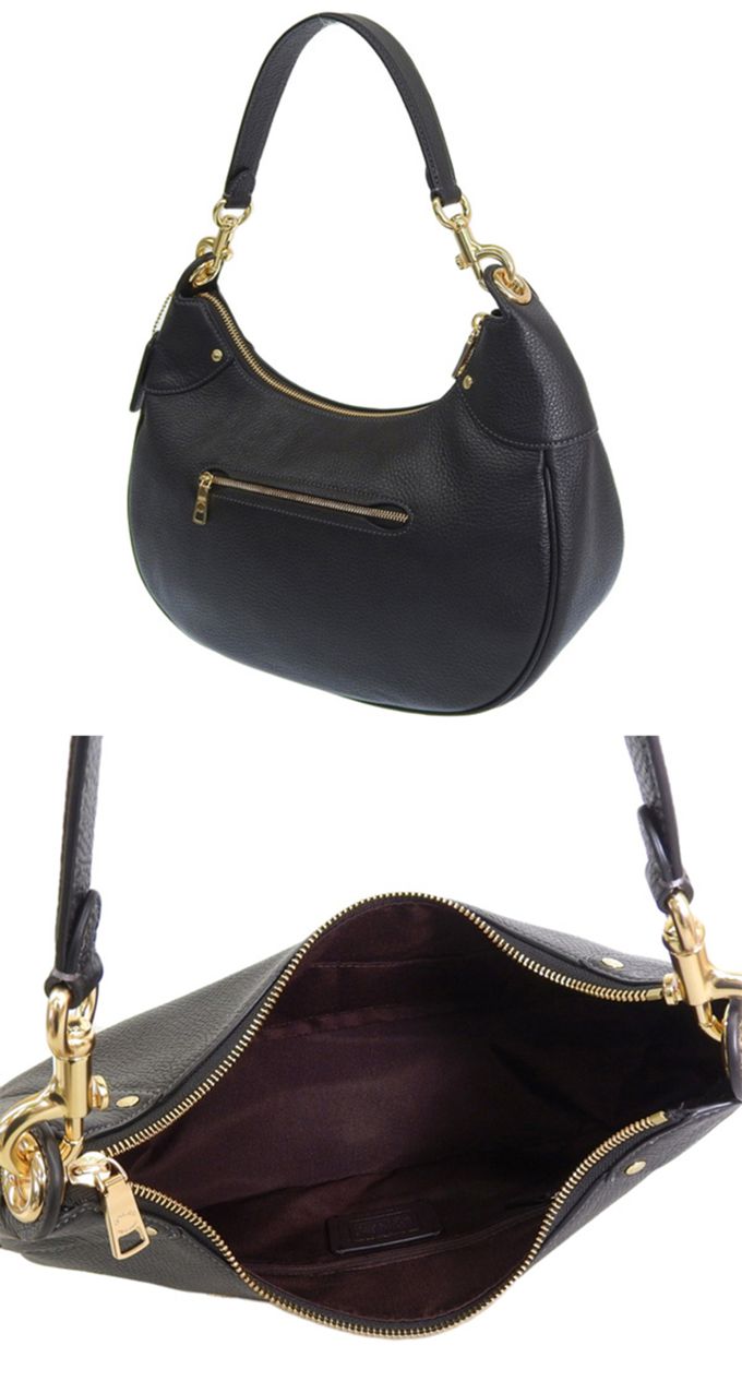 COACH - 簡約素面皮革兩用包 (黑)