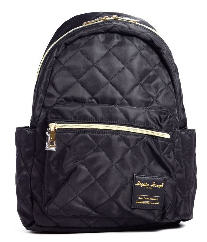 日本 Legato Largo - 菱格紋微光後背包-BK黑色 (26x35x13cm)