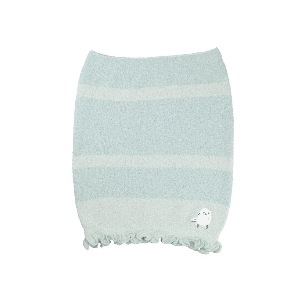 彈性針織保暖腹卷/肚圍-長尾山雀-藍綠 (約30x26cm)