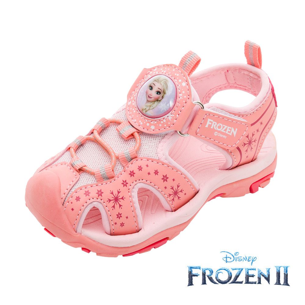 迪士尼Disney - 冰雪奇緣 童款 護趾電燈涼鞋 FOKT37693-舒適減緩壓力輕量鞋底-蜜桃粉-(中大童段)