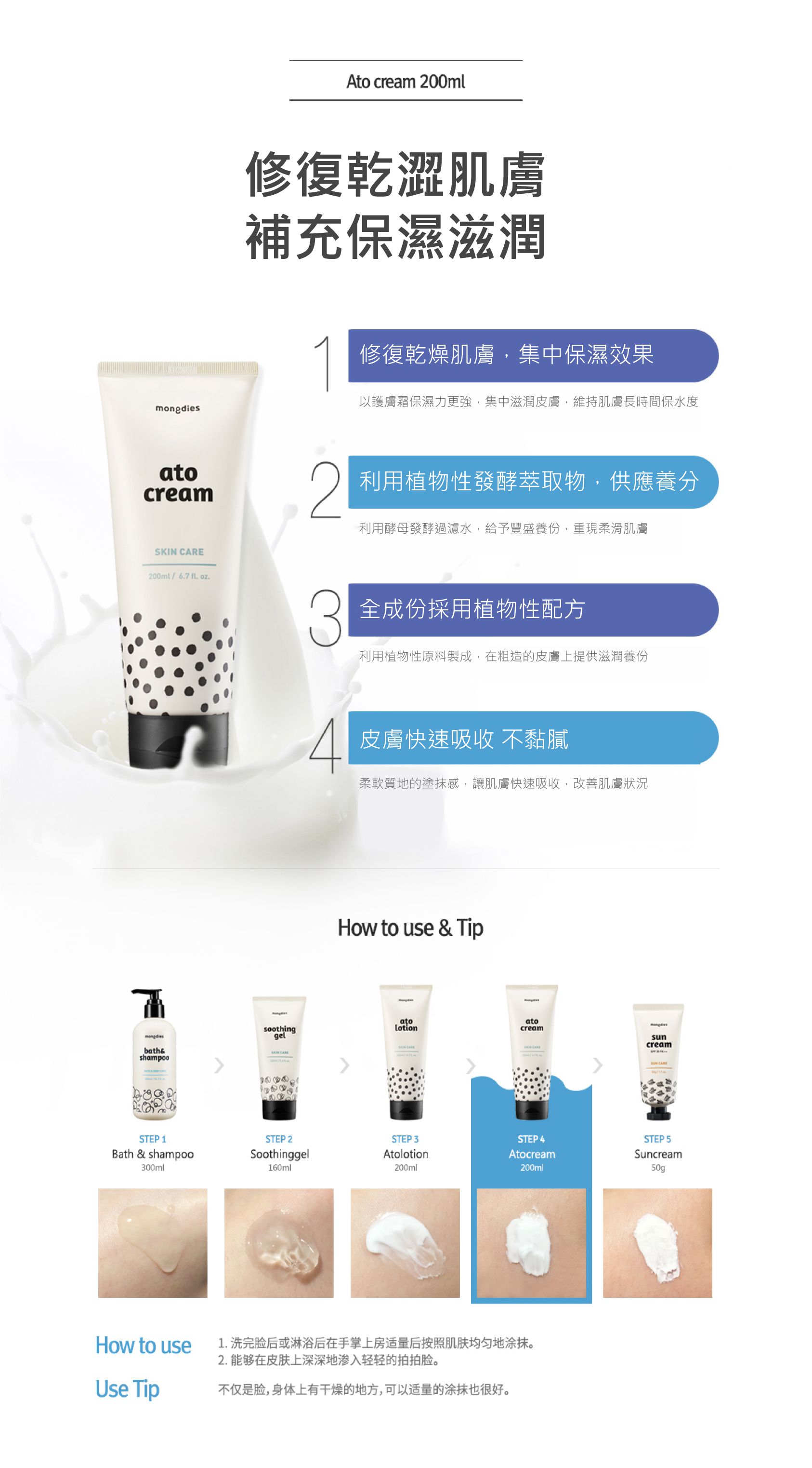 韓國 mongdies - 神經醯胺寶寶肌膚修復霜(局部加強)-240ml