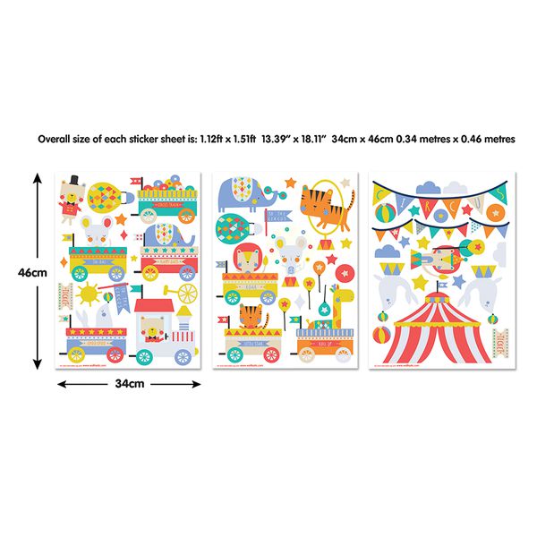英國 Walltastic - 童趣壁貼-馬戲團-56張貼紙