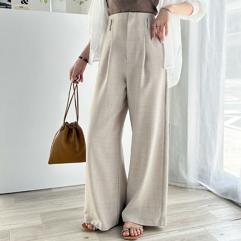 日本 Classical Elf - 俐落感修身西裝寬褲-經典黑