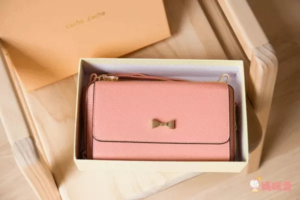 日本 cachecache - 3way蝴蝶結錢夾包-新色紫