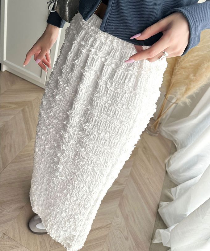 日本 Classical Elf - 立體優美蕾絲合身開叉長裙-黑