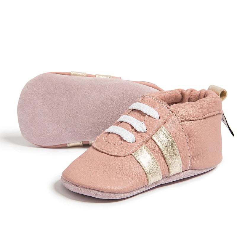 英國 shooshoos - 健康無毒真皮手工鞋/學步鞋/嬰兒鞋-綿花糖(粉橘)