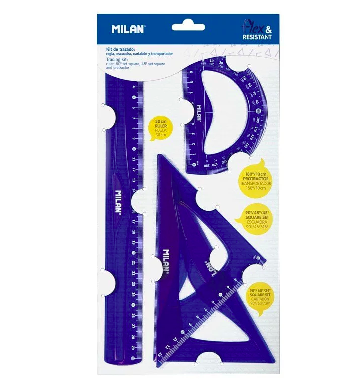 MILAN - 超Q彈防斷性學習量尺組合包-30CM(粉)