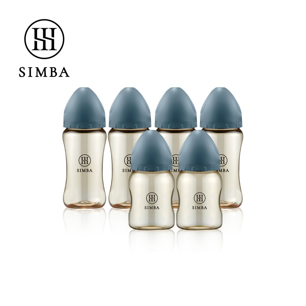 蘊蜜鉑金PPSU寬口防脹氣奶瓶(4中2小)-新生適用-波藍