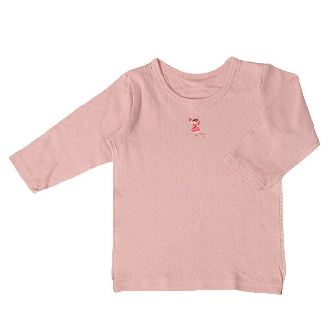 akachan honpo - 長袖圓領上衣2件組-蓬鬆棉 妖精&馬車-紅色