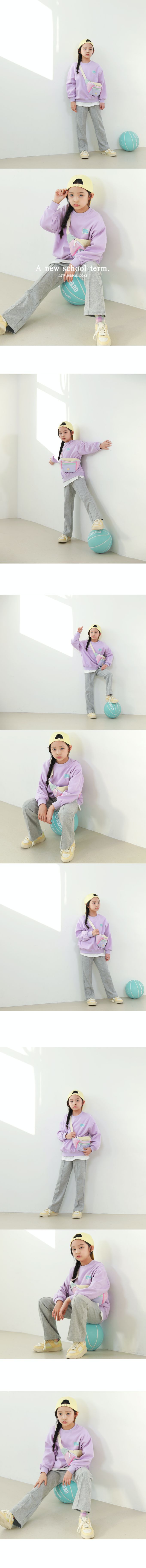 韓國 J KIDS - 鬆緊腰壓線設計小喇叭長褲-黑