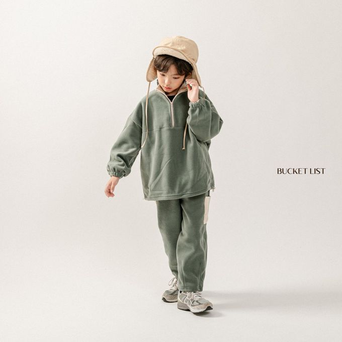 韓國 BUCKET LIST - (兩件式)簡單休閒搖粒絨套裝-玫瑰粉