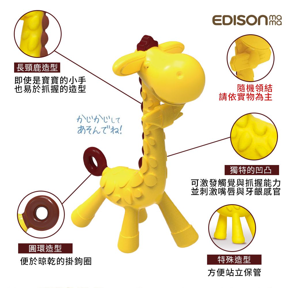 日本 EDISON mama - 嬰幼兒趣味長頸鹿潔牙器