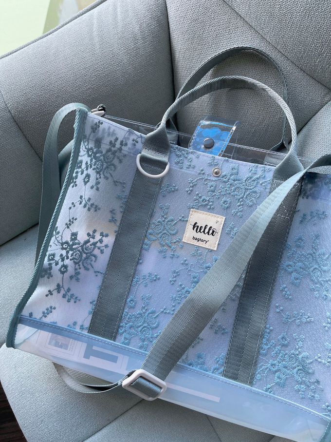 香港百寶袋王 Bagtory HK - 2023限量特別版蕾絲款手挽袋-時尚灰蕾絲