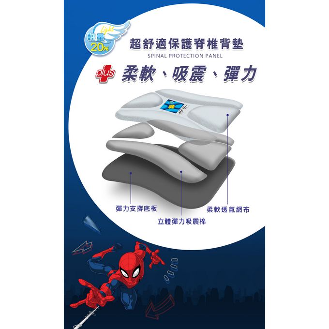 impact 怡寶 - 蜘蛛人成長型護脊書包-深藍(IMMVSD301NY)|身高130cm以上