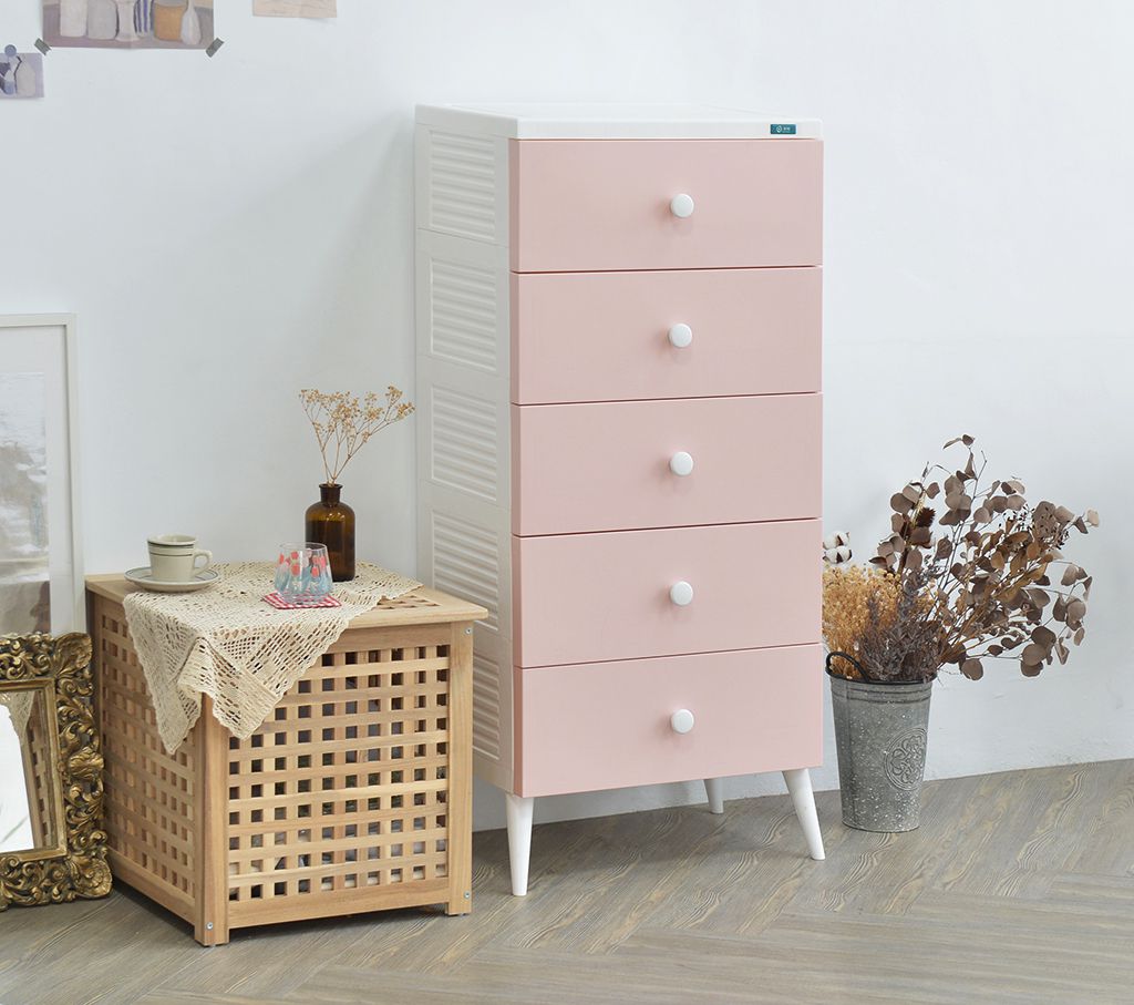 家窩 - 悠雅五層高腳抽屜收納櫃-DIY-混色款