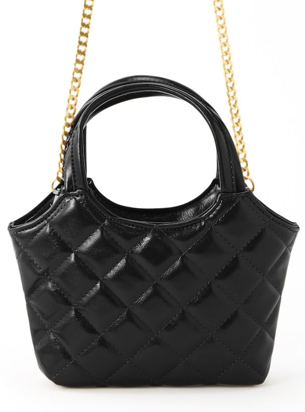 日本 GRL - 2WAY時尚漆皮金屬鏈側背小包-焦糖棕 (F)