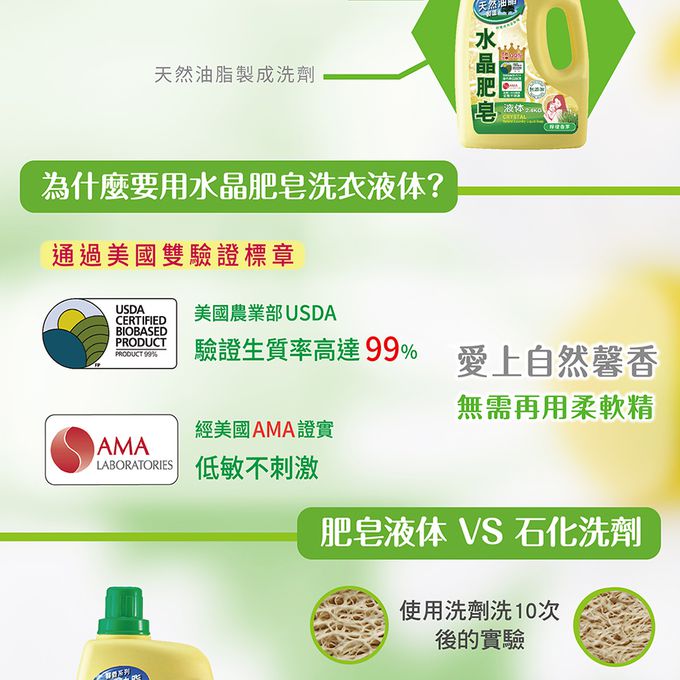 南僑 - 水晶肥皂洗衣用液体1400g鎖蓋式補充包 (檸檬香茅)-1400g