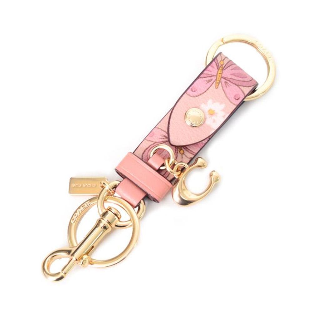 印花鑰匙圈/吊飾 (粉紅蝴蝶)