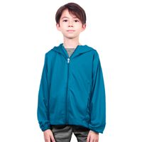 GIAT - 高透氣吸濕排汗A級防曬外套-兒童款/連帽-土耳其藍