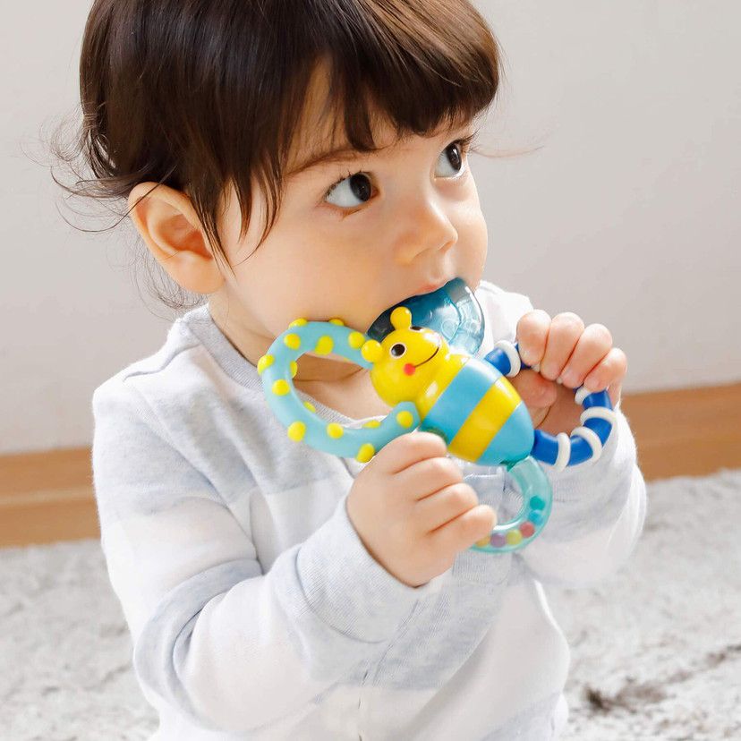 akachan honpo - Sassy固齒器-蜜蜂-藍色