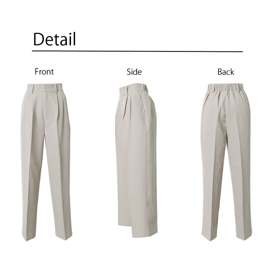 日本 Rejoule - 百搭修身打褶西裝褲-時尚黑