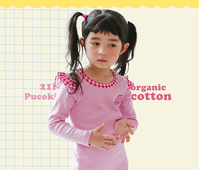 正韓 Puco - 超優質嬰幼兒/兒童長袖有機純棉家居服/睡衣-粉色甜心
