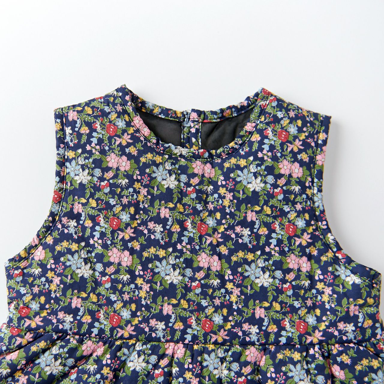 韓國 Dalla - 兩件式生活韓服-棉襖背心+深藍碎花洋裝(不含髮飾)