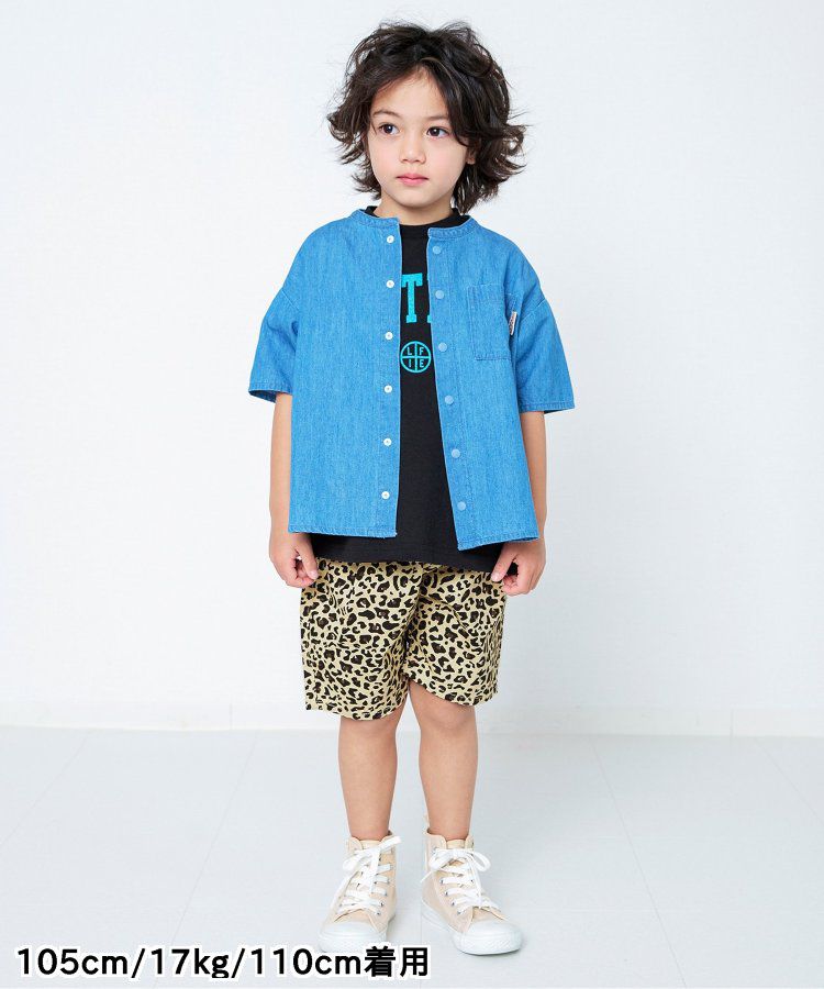 日本 BREEZE - 100%棉定番印花短褲-變形蟲-綠