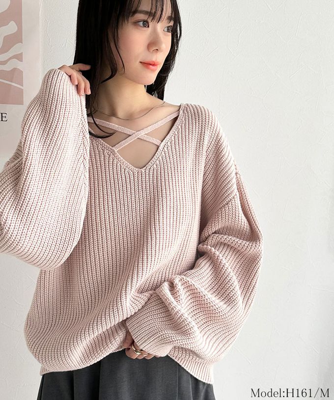 日本 Classical Elf - mily bilet 前後2way氣質粗針織上衣-米白